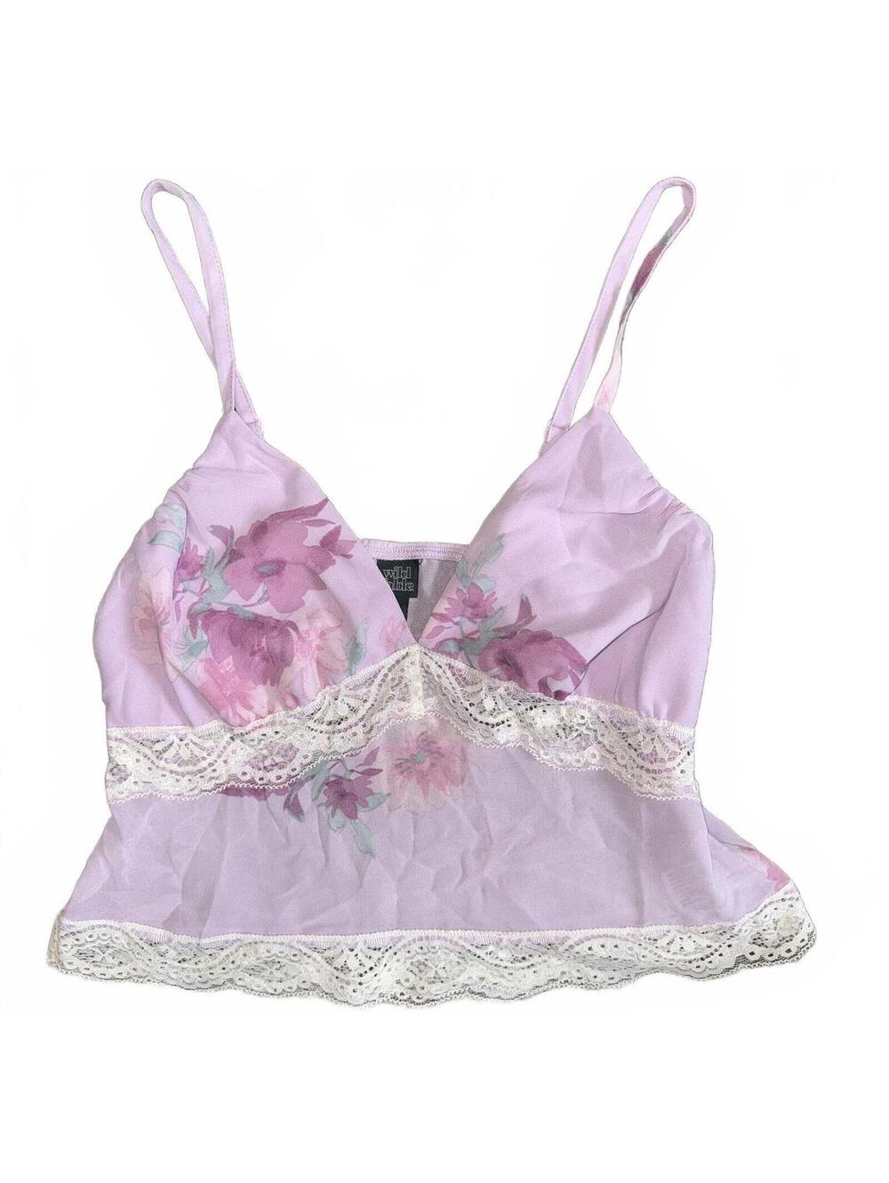 Wild Fable Floral Lace Cami Tank Top Lavender Purple NWT Size XS